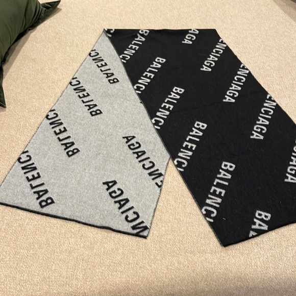 Balenciaga Other - Balenciaga Wool Scarves 17.5x77 inches or 49x195 cm Black/Gray